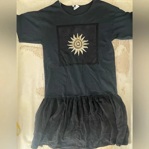 Johnny Was Dresses & Skirts - Vintage Johnny Was T-Shirt Dress Embroidered Cotton & Silk Size Medium Black